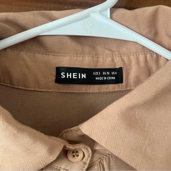 SHEIN Tan Button-Down Shirt - Picture 6 of 9